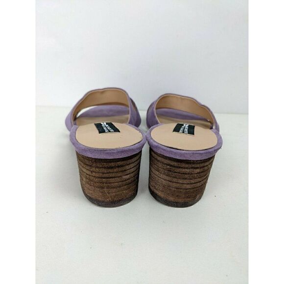Purple strappy slip on sandals block heel low heel Design lab size 7.5 - Picture 5 of 8